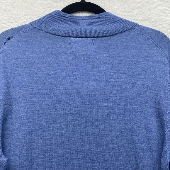 Nordstrom Sweater Mens Extra Large Blue 1/4 Zip Pullover Merino Wool Long Sleeve - Picture 5 of 14